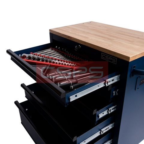 Tủ dụng cụ CSPS 76cm - 05 hộc kéo không nâng hạ màu xanh