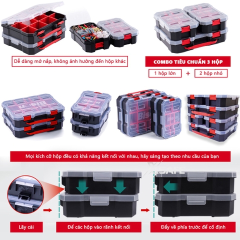 [Sale Lễ 2/9] Hộp Đựng Linh Kiện 3 Trong 1 Chống Nước IP54 Bison BS012001