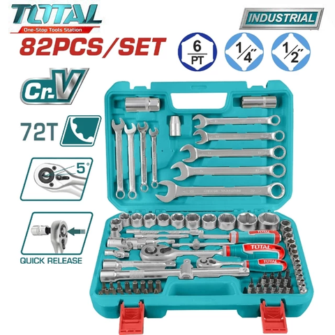 Bộ 82 đầu Tuýp 1/4 Inch &1/2 Inch Total THT421802