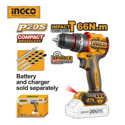 Máy Khoan Búa Dùng Pin 20V-66Nm INGCO CIDLI20668