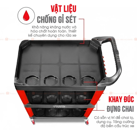 [Sale 25/9] Xe Đẩy Dụng Cụ 3 Tầng Bison BS900VS5 Chính Hãng