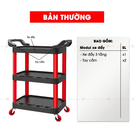 [Sale 25/9] Xe Đẩy Dụng Cụ 3 Tầng Bison BS900VS5 Chính Hãng