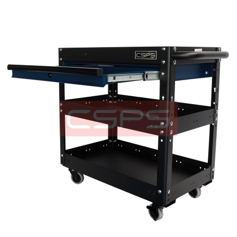 Xe Đẩy Đồ Nghề CSPS 71cm 3 Ngăn Có Vách Lưới Và Hộc Kéo