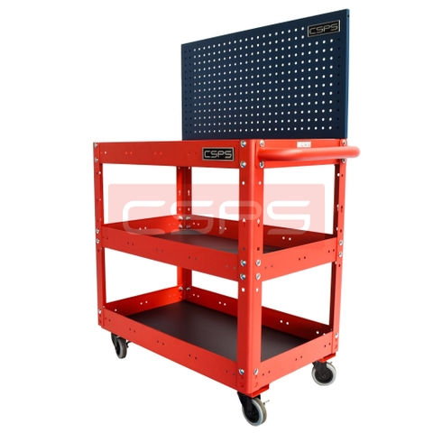 Xe Đẩy Đồ Nghề CSPS 71cm 3 Ngăn Có Vách Lưới Và Hộc Kéo