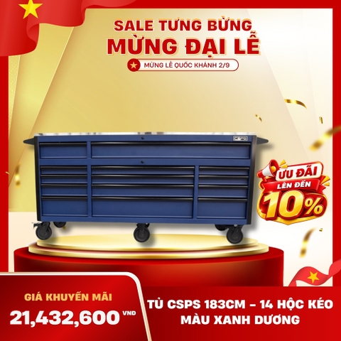 Tủ dụng cụ CSPS 183cm - 14 hộc kéo màu xanh dương