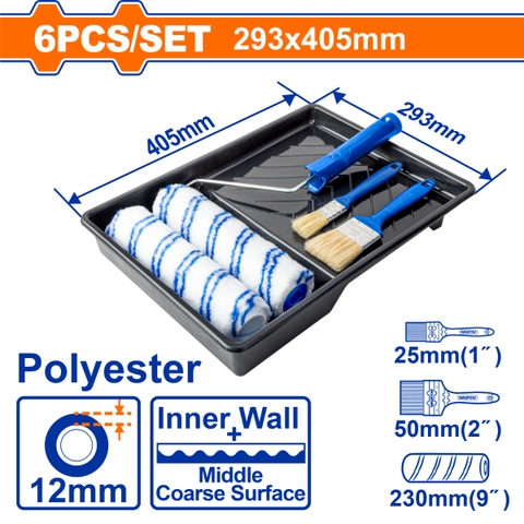 Bộ khay, cọ, con lăn sơn 6 trong 1 WadFow WCB3H62