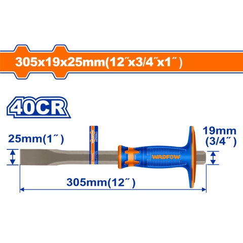 Mũi đục dẹp nguội 19x305mm WadFow WCC2312