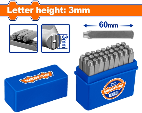 Bộ 27 mũi đột chữ cái 3mm WadFow WCC9273