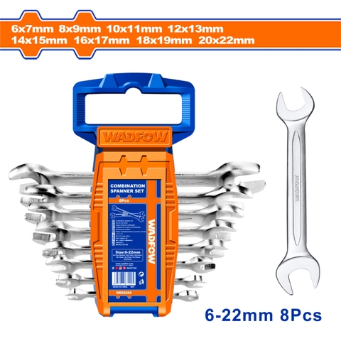 Bộ 8 cờ lê 2 đầu miệng 6-22mm WadFow WDS2208