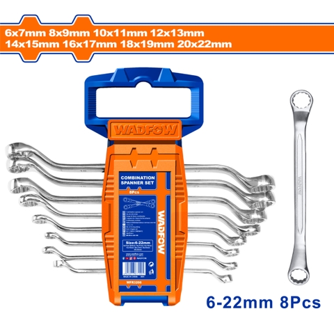 Bộ 8 cờ lê 2 đầu vòng 6-22mm WadFow WFR3208