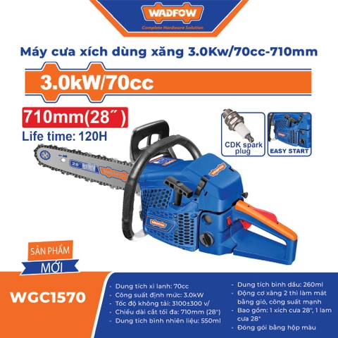 Máy Cưa Xích Chạy Xăng 3.0kW 70cc 710mm WADFOW WGC1570