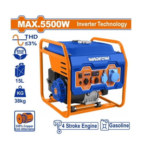 Máy Phát Điện Dùng Xăng Biến Tần 5500W WADFOW WGEAB08