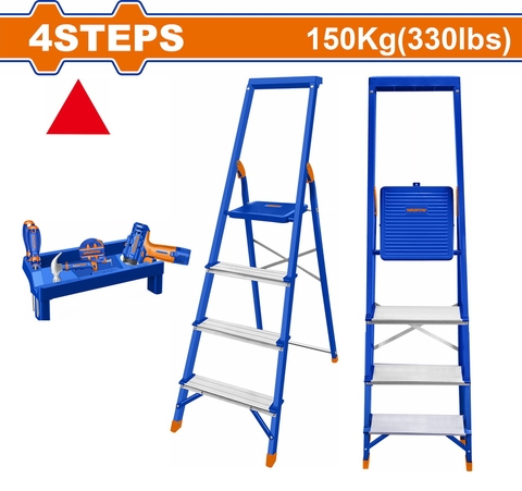 Thang Nhôm Gia Đình Bằng Thép Và Nhôm 4 Bậc WADFOW WLD1H04