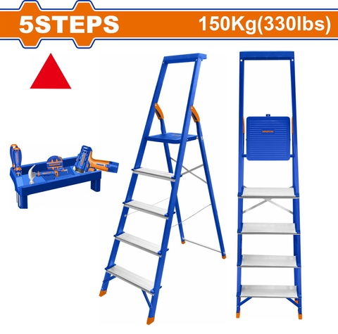 Thang Nhôm Gia Đình Bằng Thép Và Nhôm 5 Bậc WADFOW WLD1H05