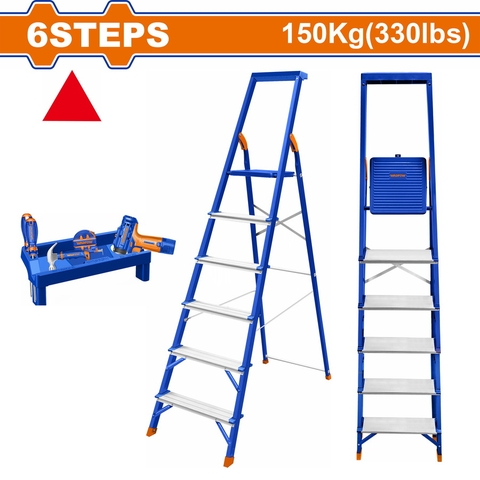 Thang Nhôm Gia Đình Bằng Thép Và Nhôm 6 Bậc WADFOW WLD1H06