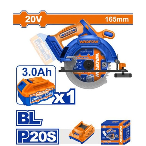 Máy Cưa Đĩa Tròn Dùng Pin 20V-165mm (1 Pin 3.0Ah) WADFOW WLWP5521