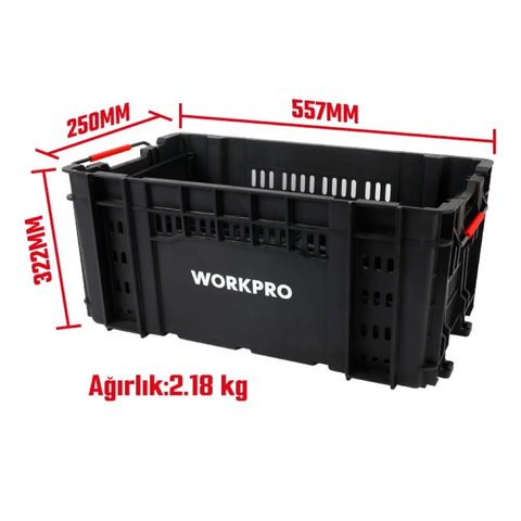 Hộp Đựng Dụng Cụ Nhựa Có Thể Xếp Chồng 557x332x250mm Workpro WP283028