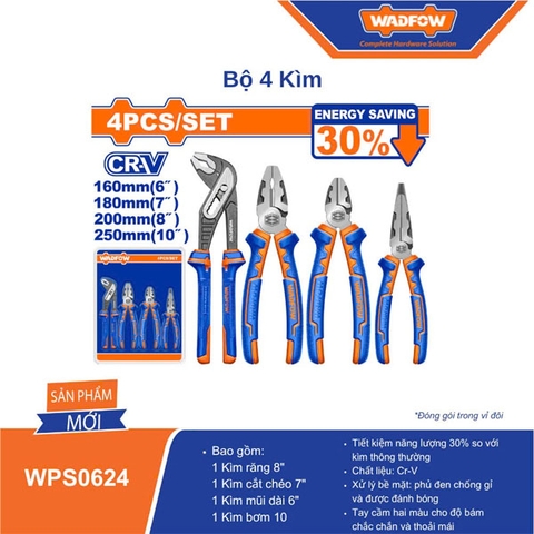Bộ kìm đa năng 4 chi tiết Wadfow WPS0624