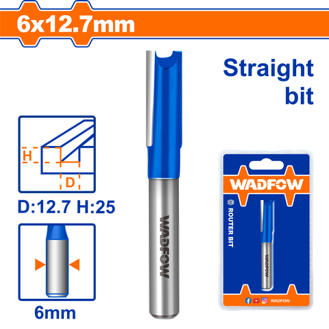 Mũi phay gỗ thẳng 6x12.7mm WadFow WRG1404