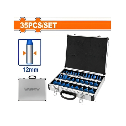 Bộ 35 Mũi Phay Gỗ 12mm WADFOW WRG2P12