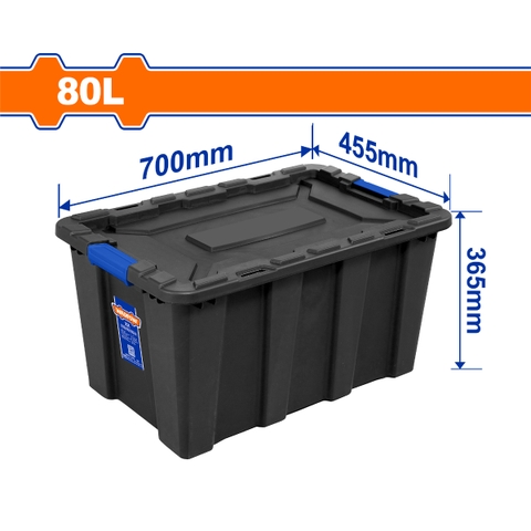 Hộp nhựa trữ kho đen 80L WadFow WTB3380