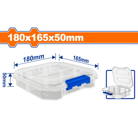 Hộp nhựa trong suốt chia 6 ngăn đựng linh kiện 180x165x50mm WadFow WTB8341