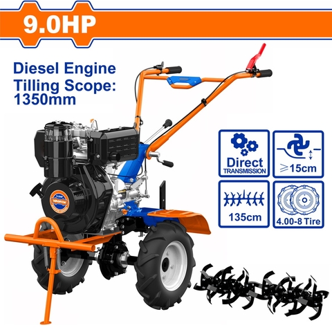 Máy Xới Đất Dùng Dầu Diesel 9.0Hp (giật Nổ) WADFOW WTL3A135