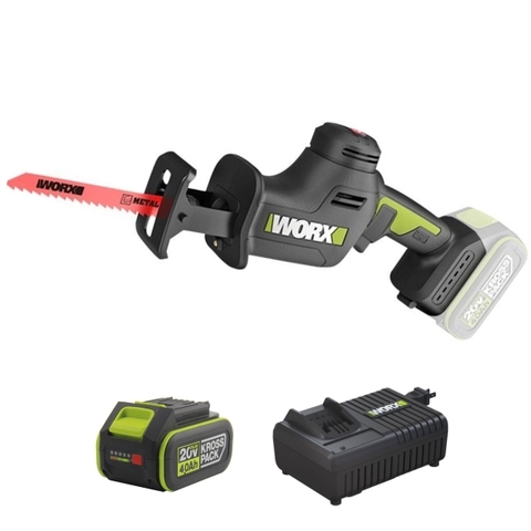 Máy Cưa Kiếm Dùng Pin 20V (1 Pin 4.0Ah, 1 Sạc 6A) Worx WU500.14.6B