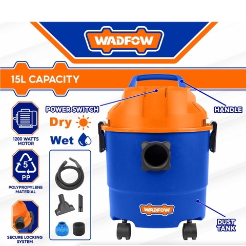 Máy Hút Bụi 1200W-15L WADFOW WVR1A15