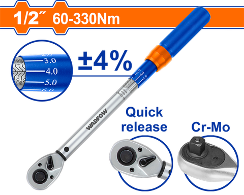 Cờ Lê Lực 1/2 Inch 60-330Nm WADFOW WWQ7D22
