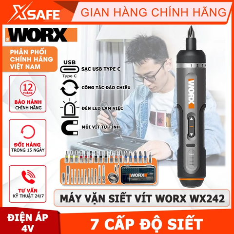 [Sale 9/9] Máy Vặn Vít Pin 4V Worx WX242
