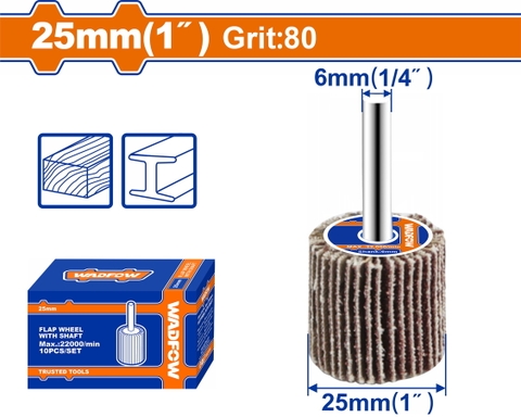 Nhám Xếp Trụ 25x6mm 80# WADFOW WYW2503