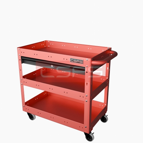 Xe Đẩy Đồ Nghề CSPS 71cm 3 Ngăn Có Vách Lưới Và Hộc Kéo