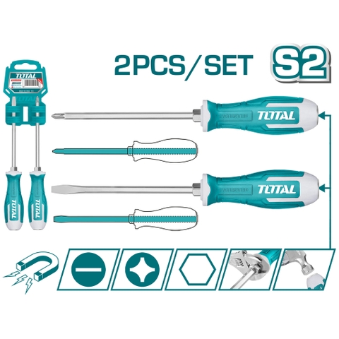 Bộ tuốc nơ vít đóng 2 chi tiết TOTAL THGSS2206