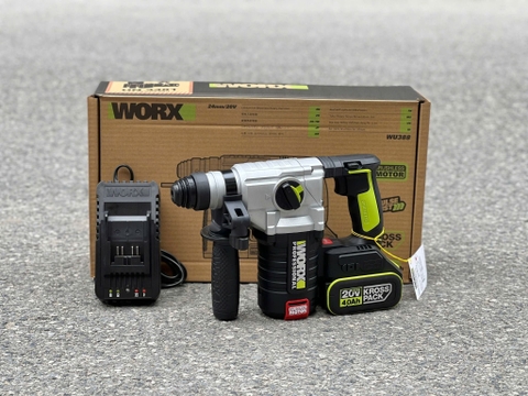 Máy khoan búa dùng pin Li-ion 20V Worx WU388.3 24mm (2 Pin 5Ah & 1 Sạc)