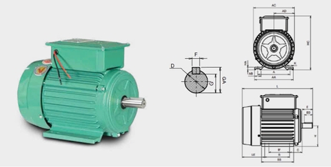 Motor Vỏ Gang (3HP-220V) 1470v/p Hồng Ký PLC-VSM2.214