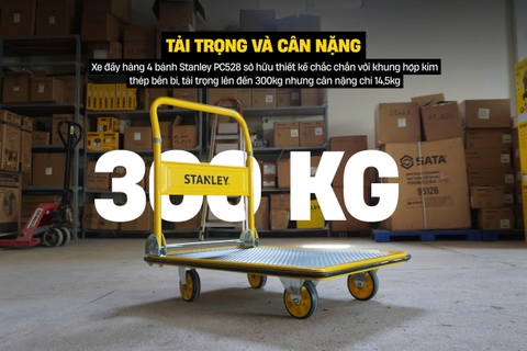 Xe đẩy hàng 4 bánh gấp gọn 300kg Stanley PC528