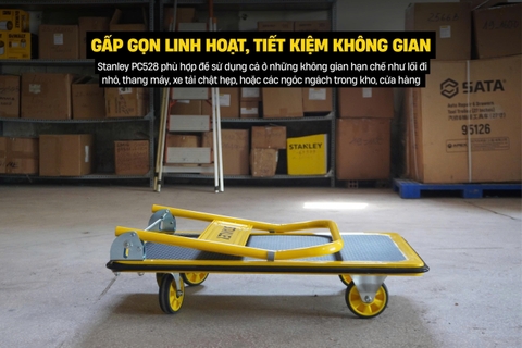 Xe đẩy hàng 4 bánh gấp gọn 300kg Stanley PC528