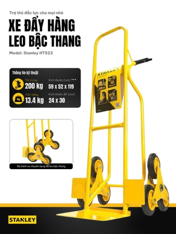 Xe đẩy hàng leo bậc thang 200kg Stanley HT523