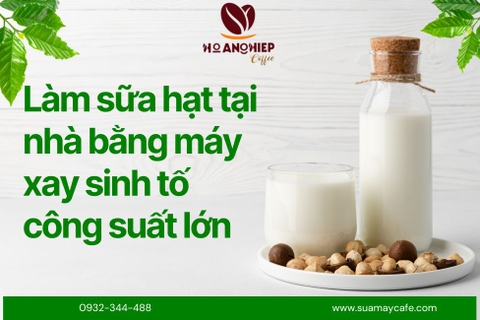 Làm sữa hạt thơm ngon tại nhà bằng máy xay sinh tố công suất lớn