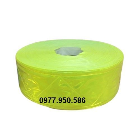 Dây phản quang nhựa bản 5cm màu vàng chanh