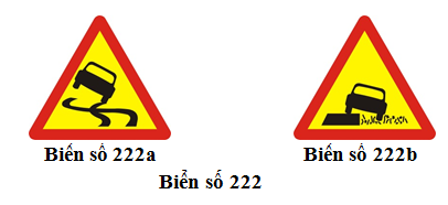 Biển số 222: Đường trơn và lề đường nguy hiểm