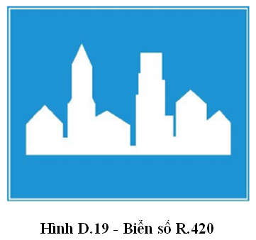 Biển số R.420 - Bắt đầu khu đông dân cư