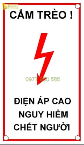 Biển báo: Cấm trèo điện áp cao nguy hiểm chết người