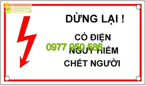 Biển báo: Dừng lại! Có điện nguy hiểm chết người