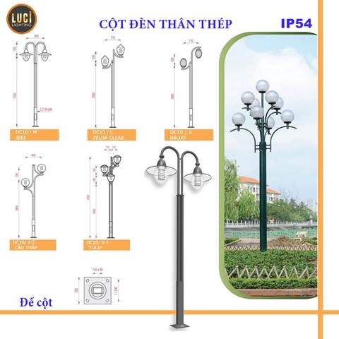 Cột đèn thân thép DC10