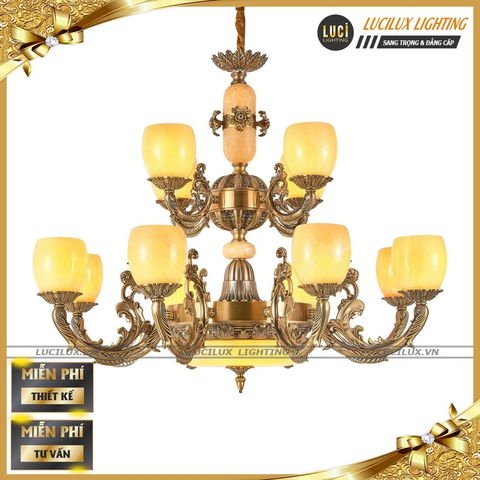Đèn chùm đồng đá LC-2102-12
