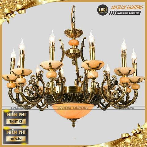Đèn chùm đồng đá LC-2103-10