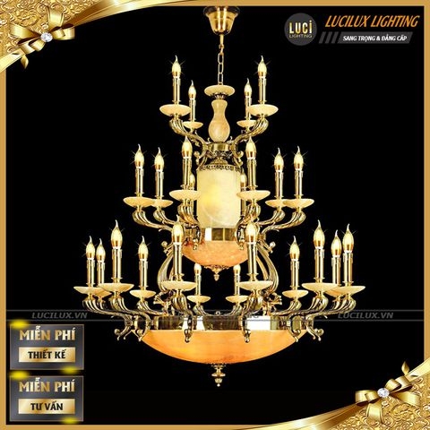 Đèn chùm đồng đá cao cấp LC-2108-24