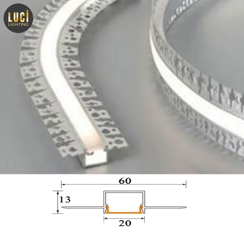Nhôm âm trần thạch cao uốn cong bản rộng 20mm